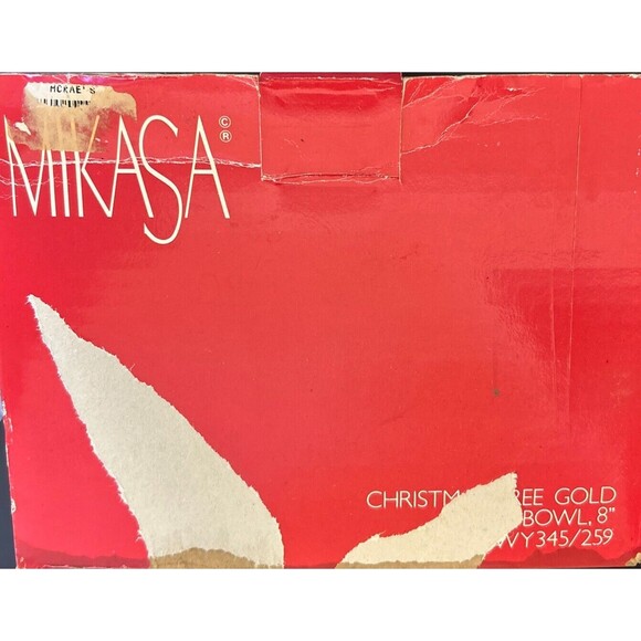 Mikasa Crystal Christmas Tree Bowl With Gold Trim Lead Crystal - Picture 7 of 10